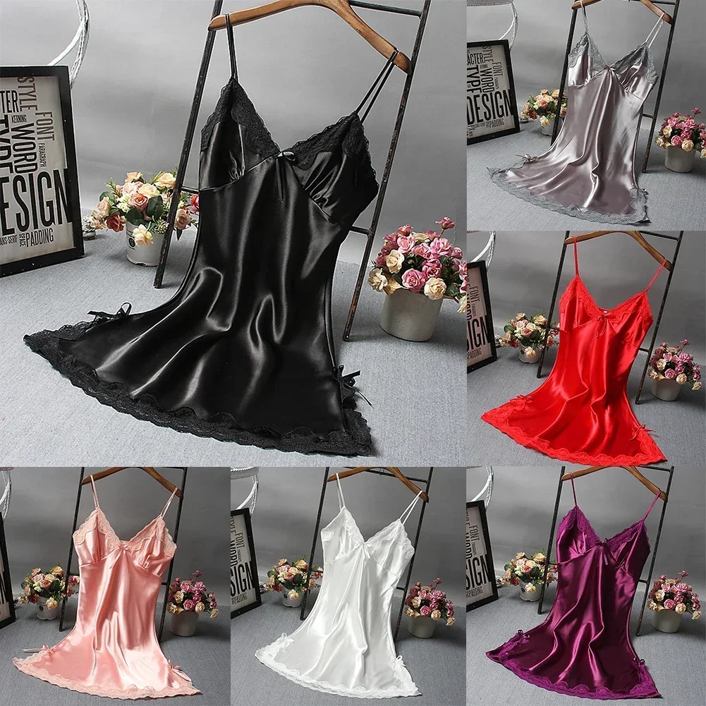 Ladies Wrap Dress Women Nightwear Breathable Lightweight Lingerie Sleepwear Nightdress Robe Satin Soft Fashion,women nightgowns,women nightdresses,sleeping dress