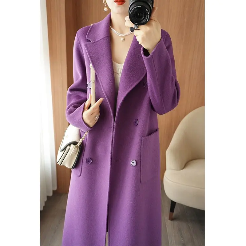 ヴィンテージ】激レア 英国製 ロングコート ダブル カシミヤ100 紫