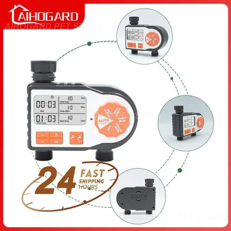

Автоматический таймер полива с 2 разъемами для шлангов, программированный таймер полива сада, смеситель контроллер для разбрызгивателей для орошения