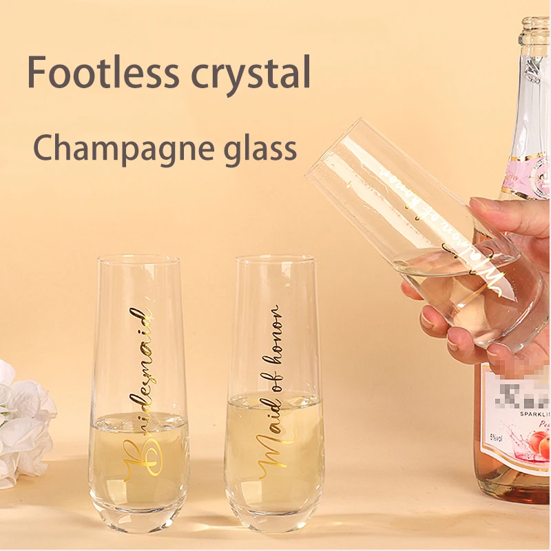

Bar Stemless Champagne Glass Household Drink Whiskey Wine Bottomless Crystal Mouth Glass Wedding Transparent Cocktail Gift Glass