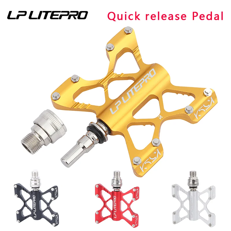 

Litepro K5 Quick Release Ultralight Aluminum Alloy Pedal Widened Non-Slip DU Sealed Bearing Folding Bike Pedals MTB Bicycle Part