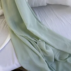 Elegant Avocado Green Semi - Transparent Chiffon Veil & Decorative Curtain Fabric - 1MX1.5M (Dusty Sage)