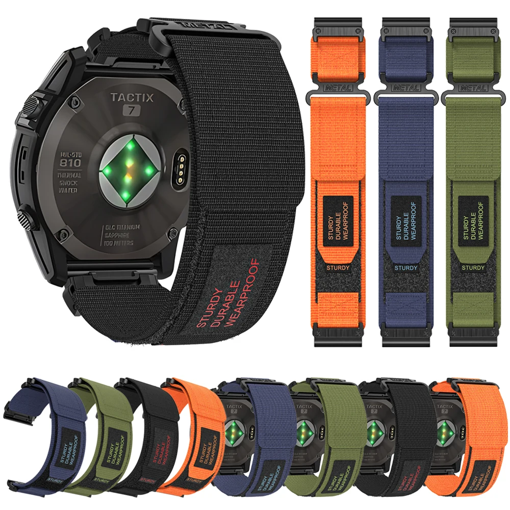 Cinturino In Nylon 22Mm 26Mm Per Bracciale Garmin Descent Mk3I 51Mm Mk2 Per Garmin Enduro 2 Marq/Epix Gen 2 Sports Band Accessori Rapidi