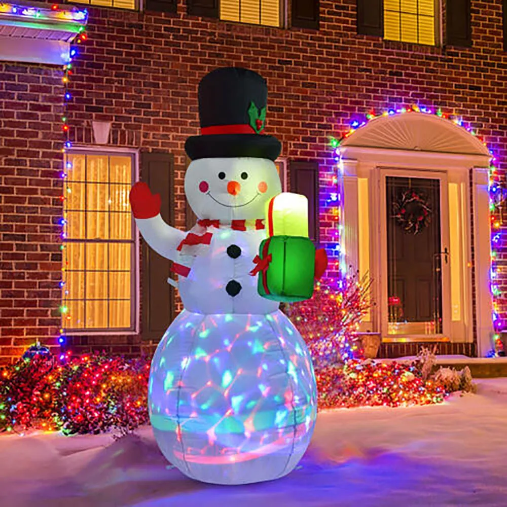 1.5m 거대한 풍선 눈사람 LED 빛나는 1.8m Navidad Inflable 산타 클로스 크리스마스 파티 장식 새해 크리스마스 Navidad