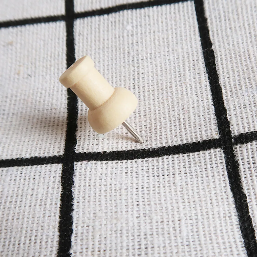 100개 나무 푸시핀 써머핀 코르크보드 게시판 사무실 학교 장 지도 표시 사진 포스터 걸이용 DIY