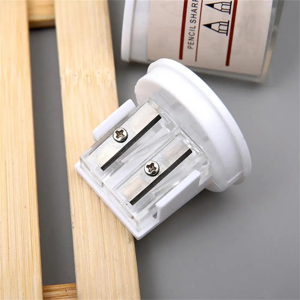 Pencil Sharpener With Lid Detachable Round Double Hole Manual Pencil Sharpener School Supplies