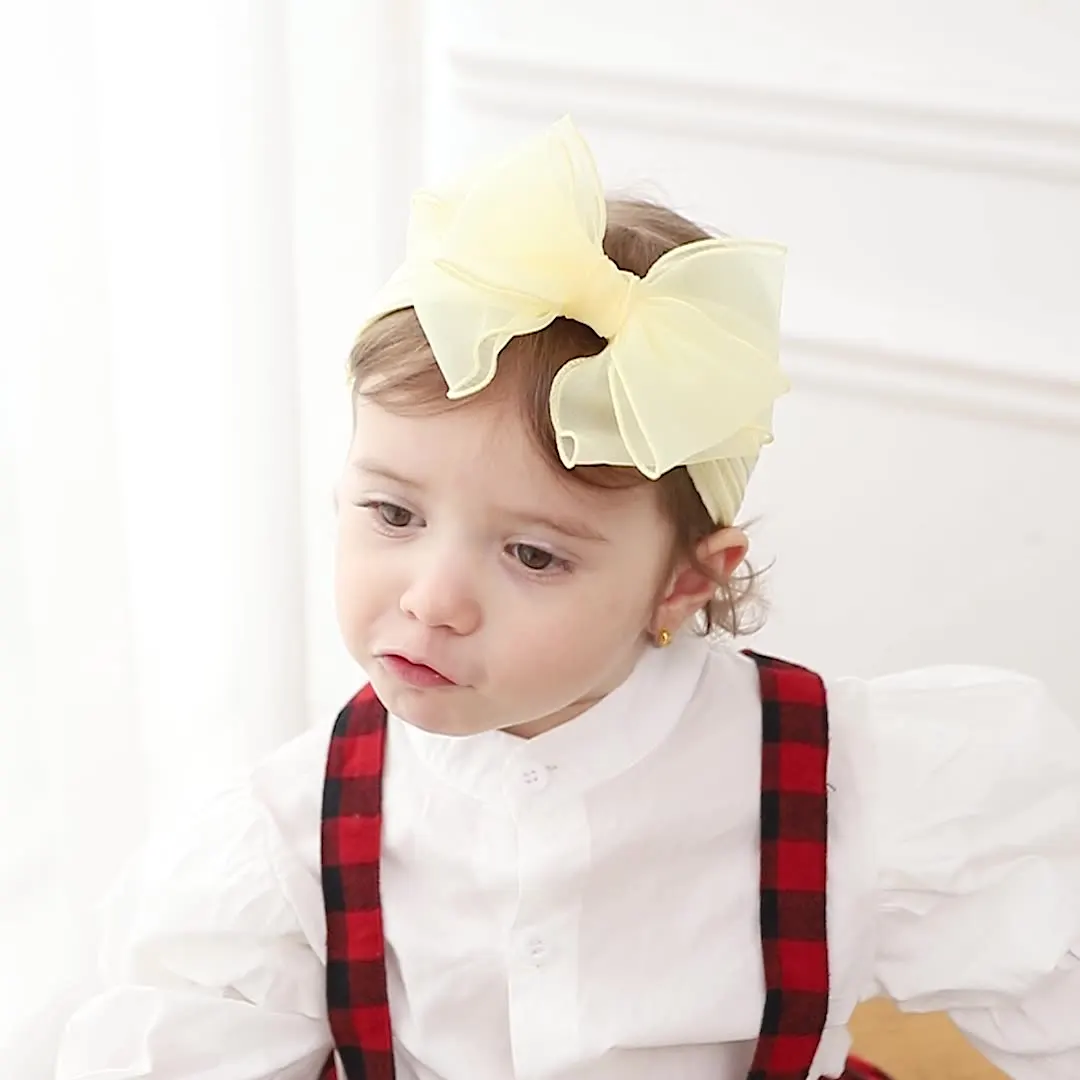 

Baby Girl Lace Bow Headband Elastic Infant headbands for Newborn Soft Kids Headwrap Baby Knot Turban Children Hair Accessories