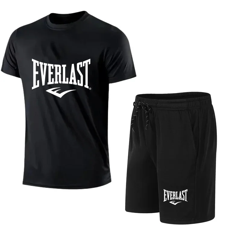 

Fashion Simplicity Style Men's Sports Sets Summer Casual O-neck Short Sleeve Tops Shorts 2 Piece Outfit Outdoor Run Fitness Tees