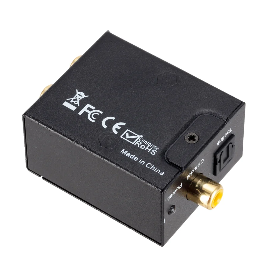 Grwibeou Analog to Digital Audio Converter with Optical Coax RCA Toslink SPDIF Adapter