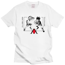 

Unique Male Gon Freecss Killua Zoldyck Tee Shirt Camisas Mend Cotton T-Shirt Printed Hunter X Hunter HxH Anime Tshirt Clothing