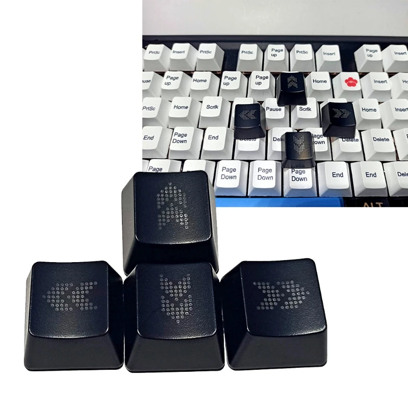 4PCS DIY ABS 방향 화살표 키 키 캡 백라이트 기계식 키보드 키 캡 OEM 프로필 키 캡용 반투명