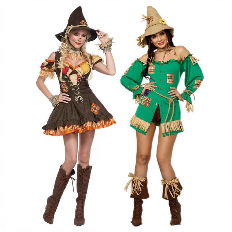 

Anime The Wizard Of Oz Scarecrow Cosplay Fancy Party Dress Halloween Party Suit Carnival Circus Funny Clown Masquerade Costume