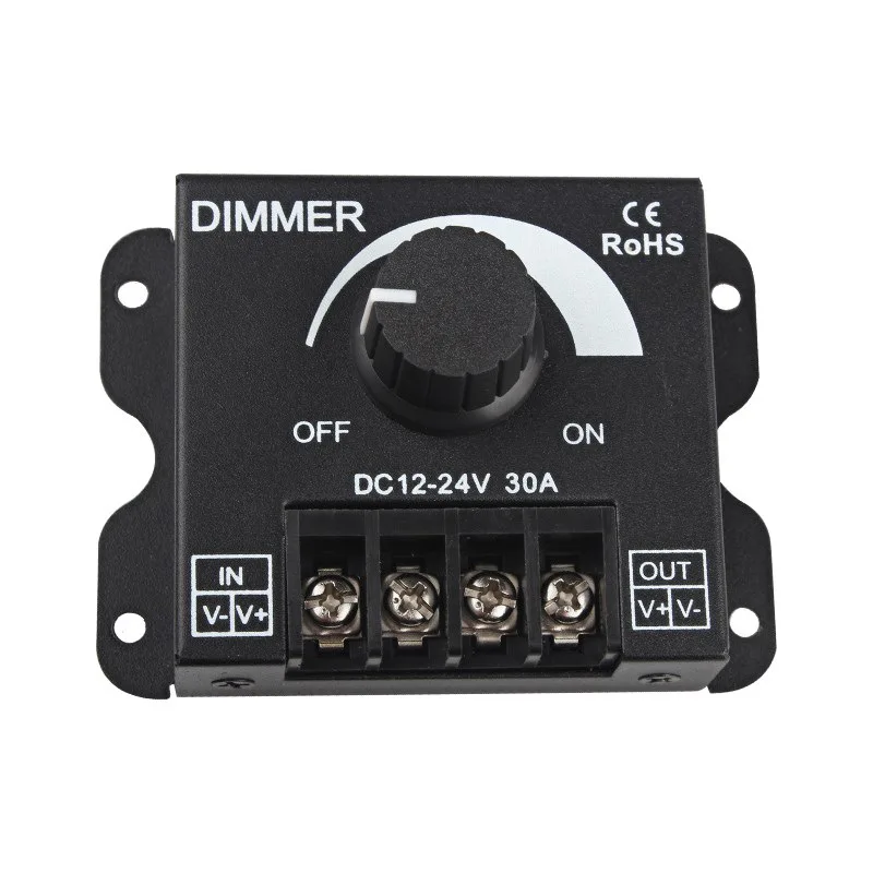 Led Dimmer Switch Dc 12V 24V 30A Luce Regolabile Driver Controller Di Alimentazione Dimmer Dimmer Singolo Colore Lampada Lampadina Striscia