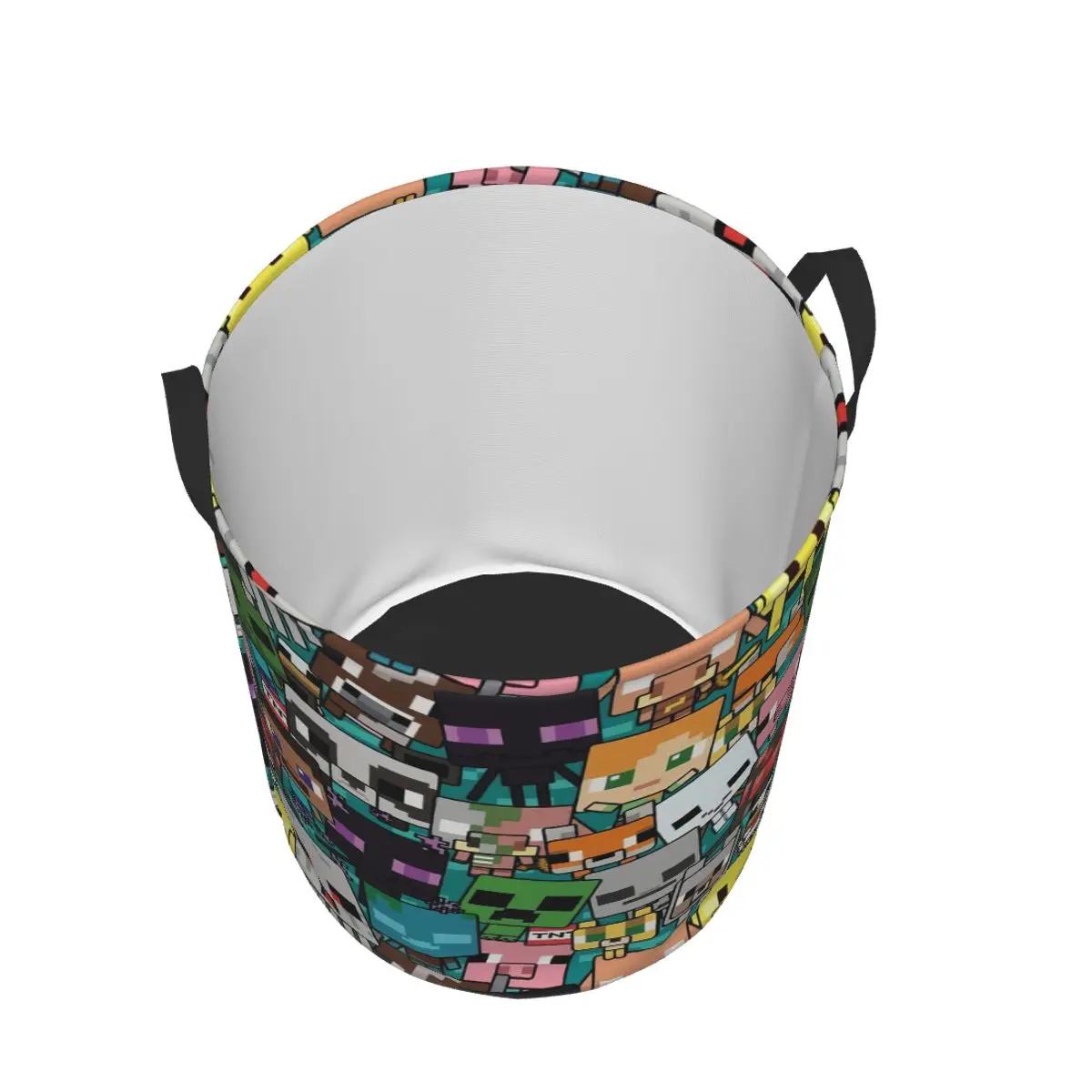 Custom Anime Game Mine C-Crafts Cartoon Laundry Basket Collapsible Baby Hamper for Nursery Toys Organizer Storage Bins 3