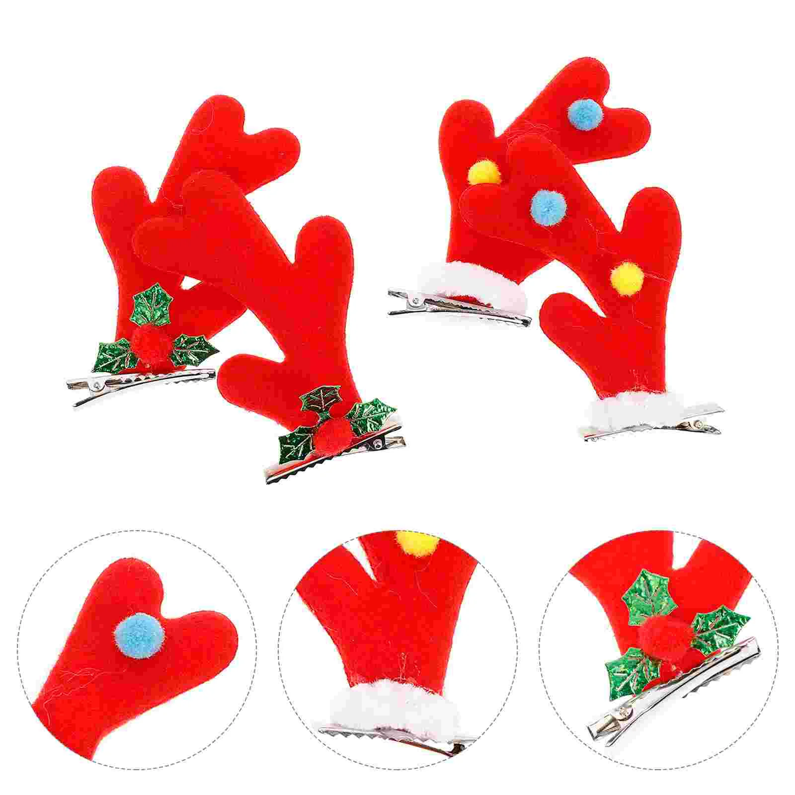 

Christmas Antler Hair Clips, 4pcs Lovely Reindeer Antler Hairpins Xmas Deer Horn Hair Barrettes for Festival Party