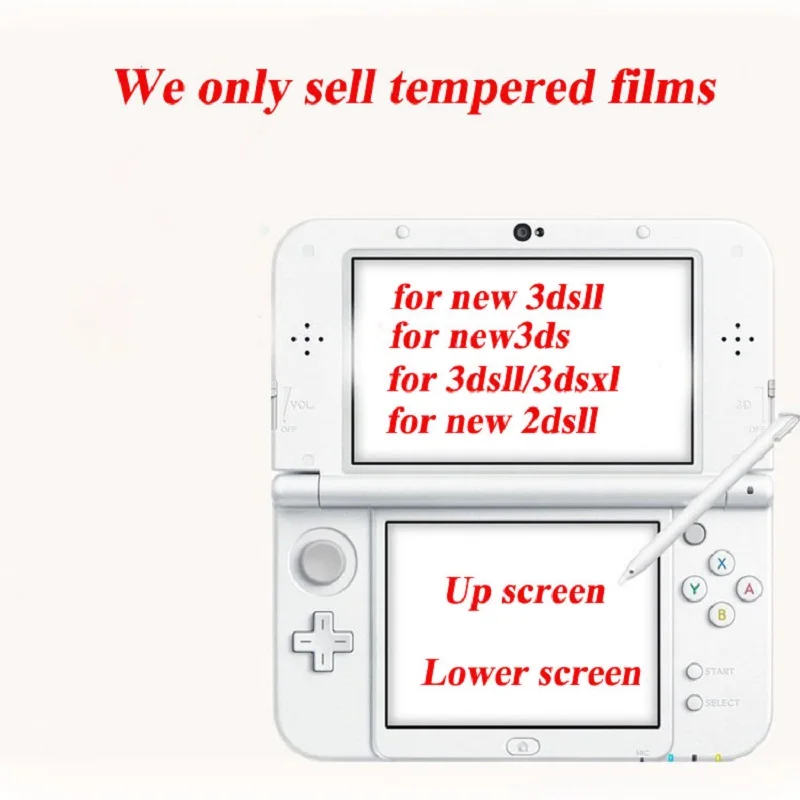 1 Stück Bogen kante gehärtetes Glas für neue 3ds/3ds xl/ll/neue 2ds ll Schutz glas Displays chutz folie für 3ds xl