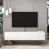 Mobili White Floating TV Stand, TV Stand up to 75 Inch TV, Floating TV Stand Wall Mounted, Floating Entertainment Center 2