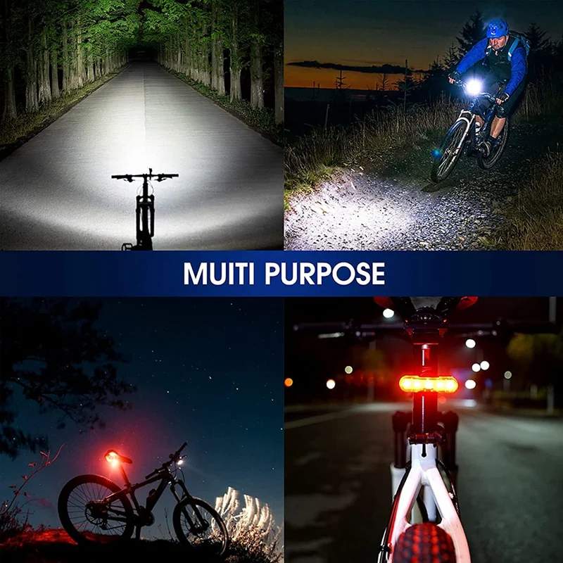 Bike Lights Front And Back, Powerful Usb Rechargeable Bicycle Light. Bike Headlight Taillight With 6 Led Modes Lights - AliExpress