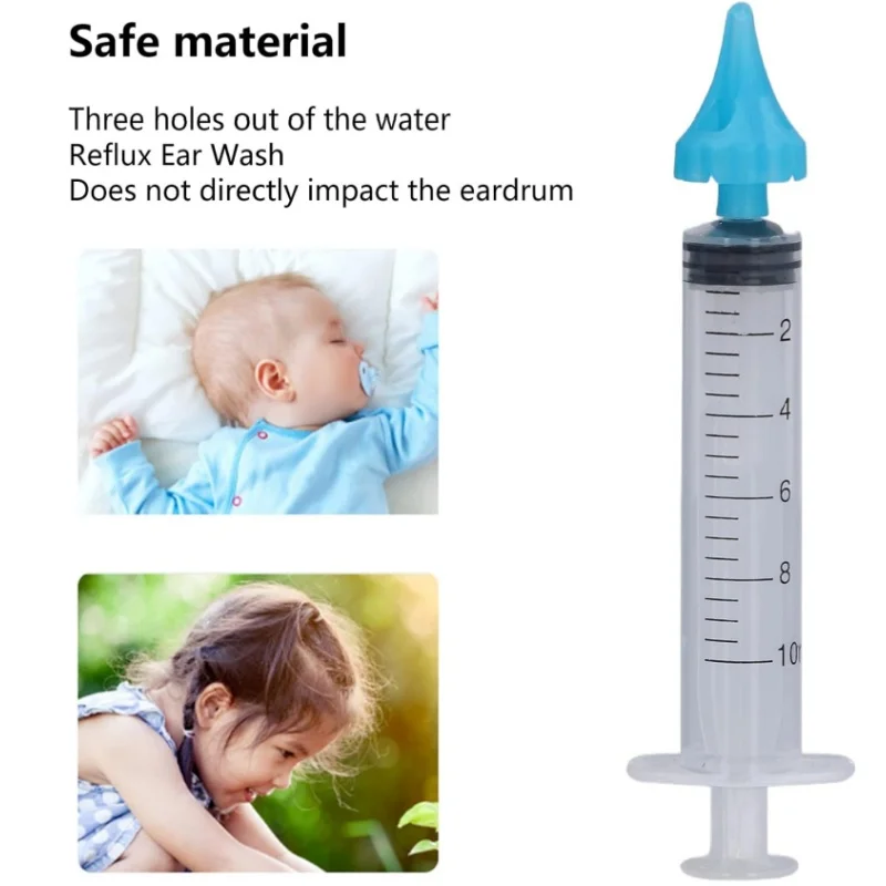 Ear Wax Remover Ear Wax Cleaner Ear Wax Picker Ear Scooper 2Pcs Children Adult Ear Wax Cleaner Remover Silicone Tip Syringe Ear Wax Flusher Tool Baby Syringe Cleaning Irrigation