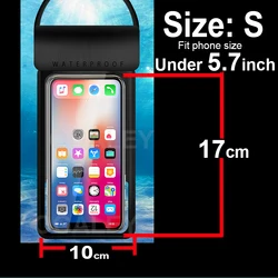 Universal Waterproof Phone Case and Diving Pouch for Swimming and Beach Use (Black S)
