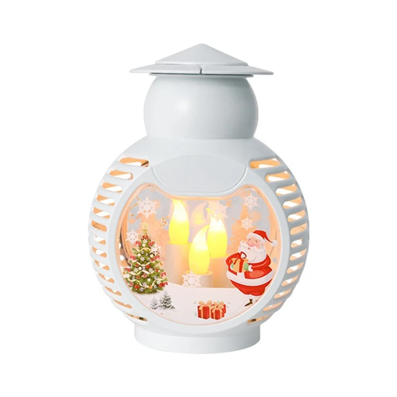 

Christmas Snow Globe Lantern,USB Plug-In & Battery Operated Spinning Water Glitters Lighted Projection Lantern Christmas