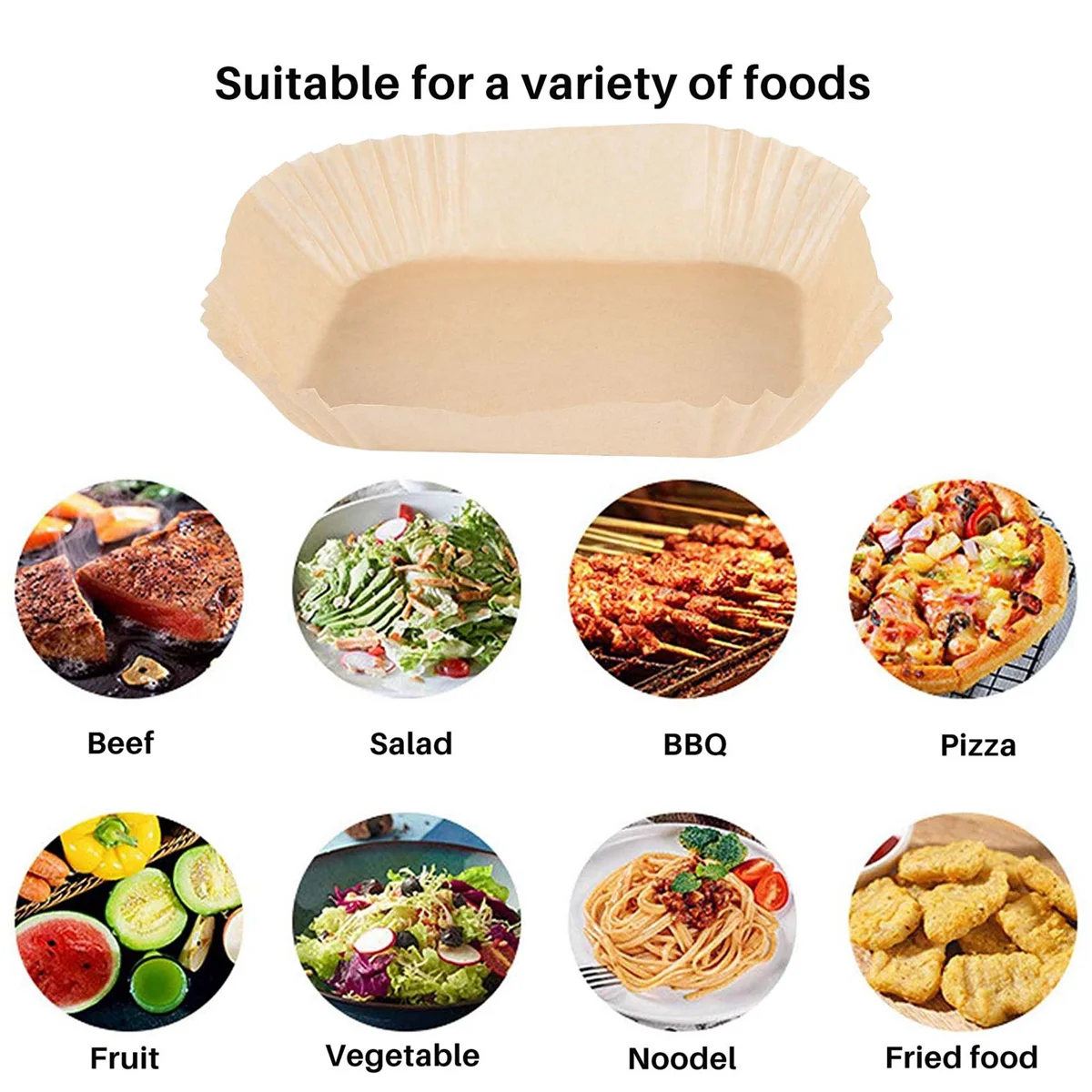 50Pcs Air Fryer Parchment Paper with Oil Brush Air Fryer Liners Square 6.3 Inch Disposable Baking Paper Sheets HOT