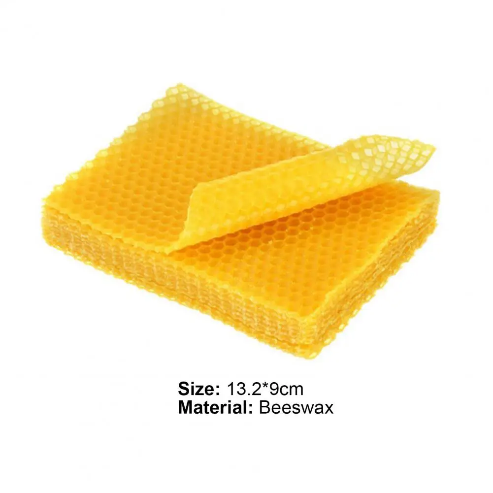 10Pcs 13*9cm Natural DIY Beeswax Sheets Eco-friendly Beekeeping Equipment Bee Comb Honey Frame Candle Making Craft DIY For Craft