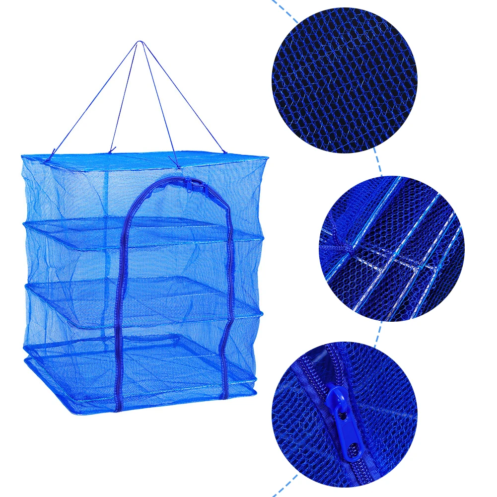 Foldable Drying Fishing Net Hanging Vegetable Fish Dishes Dryer Bag Hanger Fish Fishing Flowers Buds Plants Organizer 3