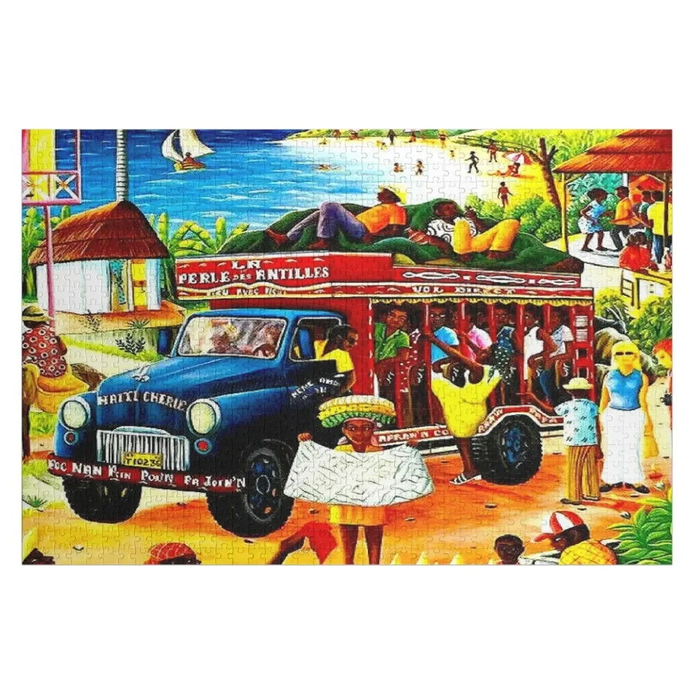 

HAITI : Vintage Travel and Tourism Advertising Print Jigsaw Puzzle Custom Gifts Personalized Baby Object Custom Name Wood Puzzle