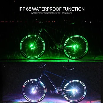 LED Rechargeable Bike Wheel Hub Lights Waterproof USB RGB Colorful Bicycle Spoke Lights For Safety Warning And Decoration 3