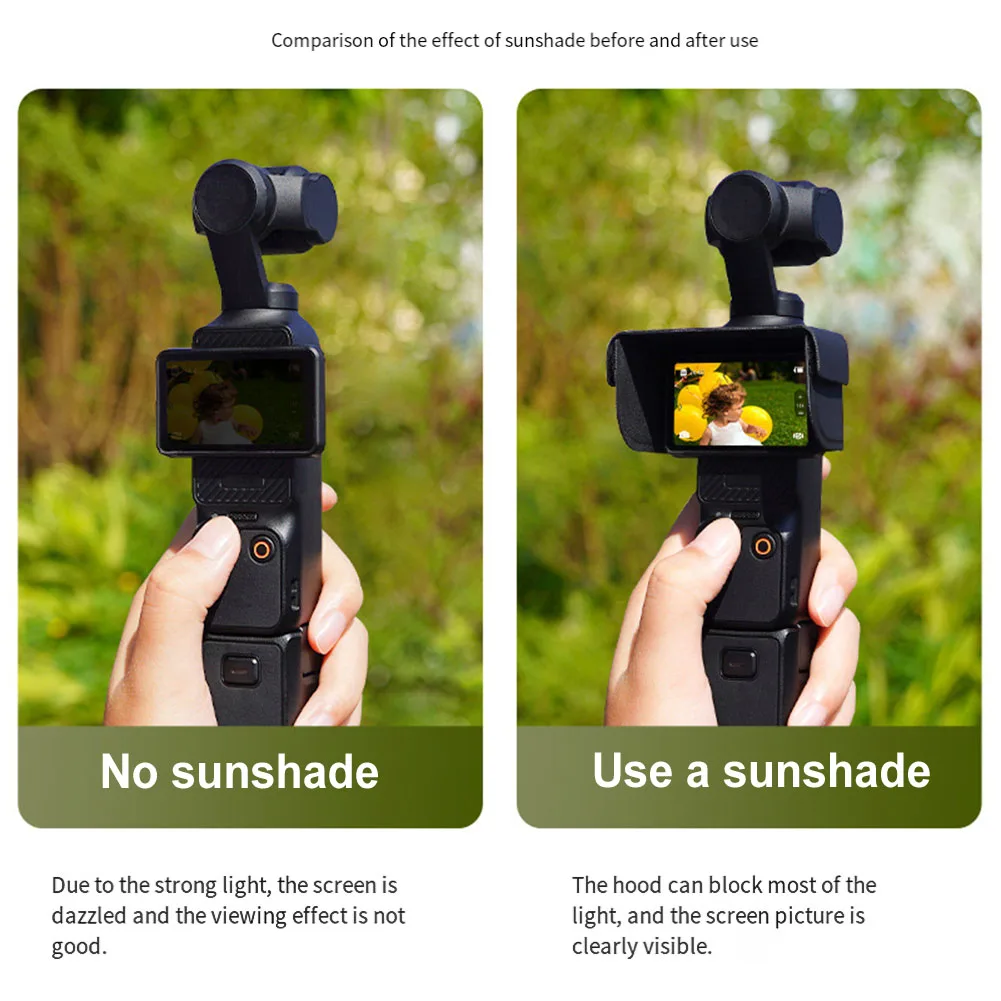 DJIBlock 태양 쉐이드, 강한 빛 방수, 경량 향상, 화면 가시성 보호, 카메라 액세서리