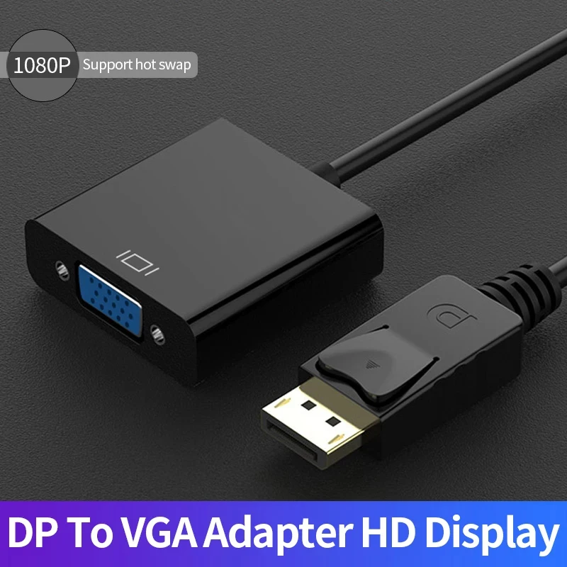 thumbnail image 2 of DisplayPort To VGA Adapter 6 Feet - 1080P Video Converter For Computer To Monitor/Projector 2 of 14