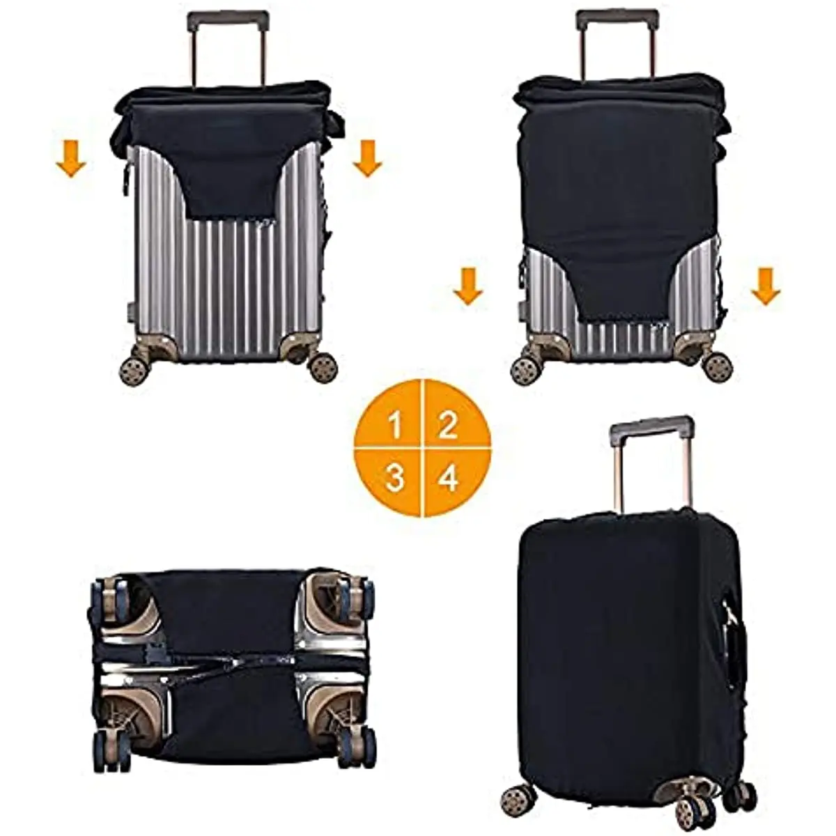 Eiffel Paris Tower With Pink Flowers Suitcase Cover Travel Luggage Protector Cover Fits 18-32 Inch Suitcase 6