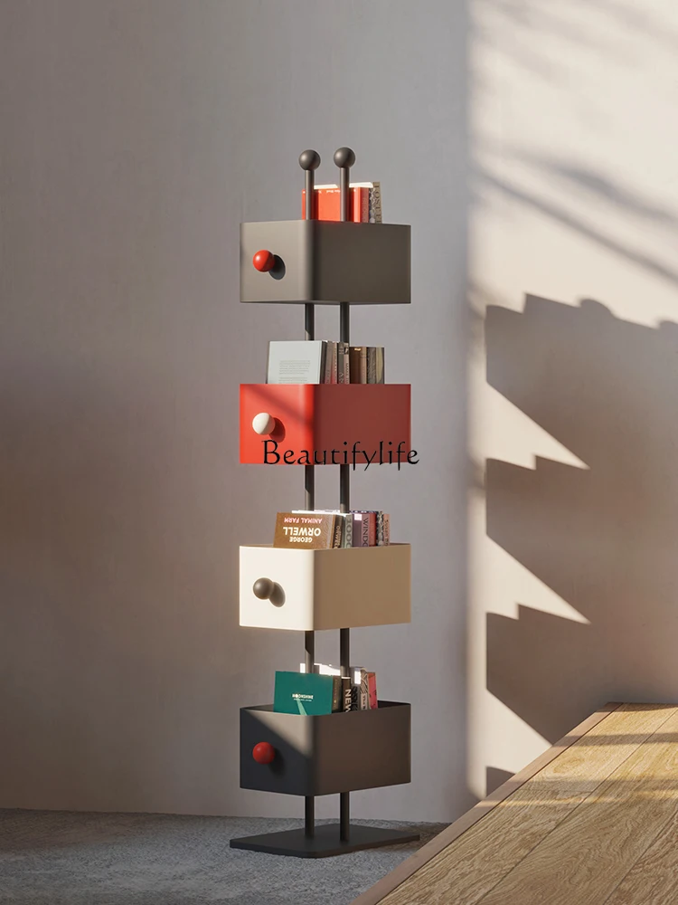 

Home Floor Multi-Layer Bookshelf Living Room Iron Storage Rack Corner Locker
