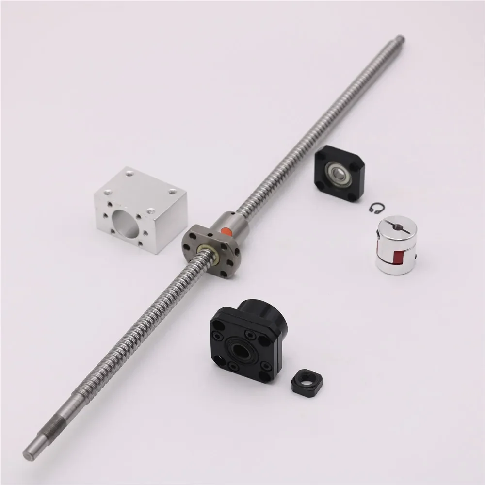 SFU1605 볼 스크류 선형 세트 C7 볼 너트 하우징 FK12 FF12 CNC 기계 부품 용 고정 플로트 엔드 서포트 플럼 커플 링, 볼 스크류 리니어 세트 FK12