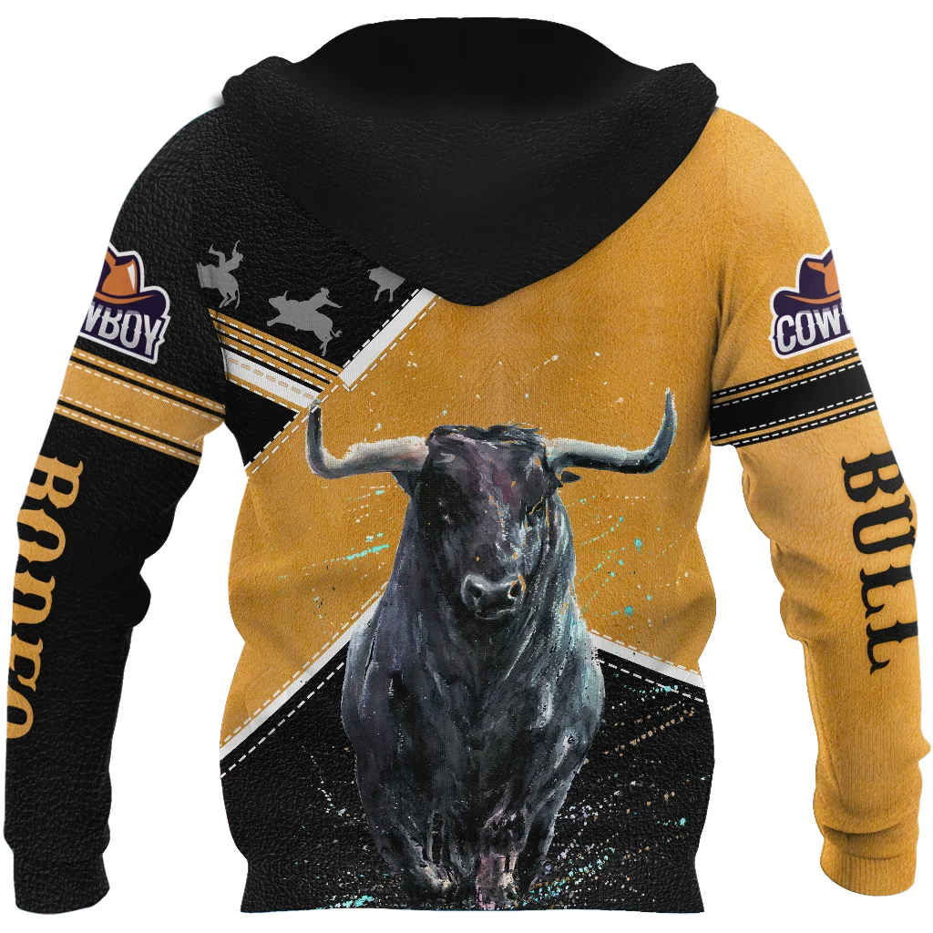Personalized Name Bull Riding 3D All Over Printed Men Hoodie Unisex Hooded sweatshirt Streetwear Casual zipper hoodies DK436