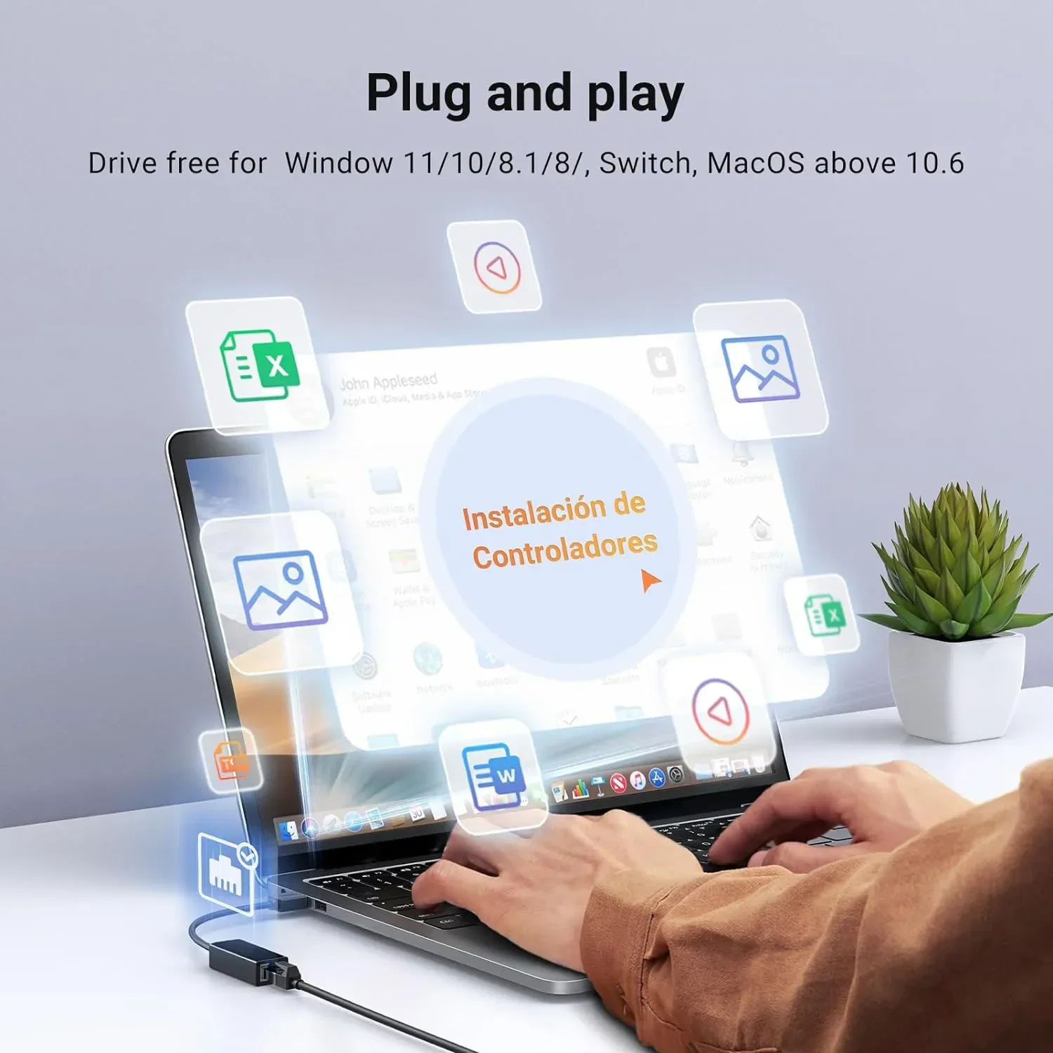 Type-C - 1Gbps 이더넷 어댑터 드라이버가 필요 없는 1000Mbps USB-C 유선 LAN 네트워크 카드 노트북 PC용 외부 기가비트 RJ45 어댑터