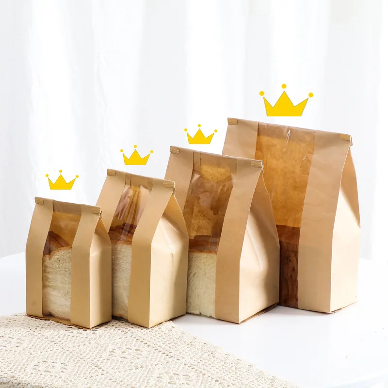 500PCS Kraft Paper Bread Loaf Bags with Clear Window and Tin Tie Closure, Extra Large B... - SKU KPBL1036 - UGI Packaging