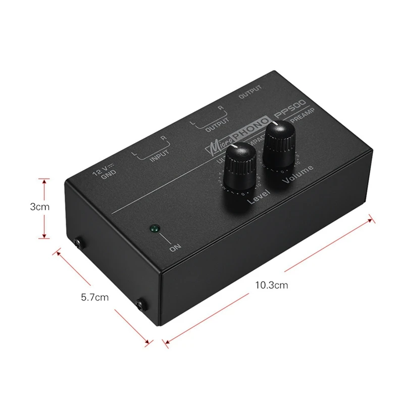 Ultra-Compact Phono Preamp PP500 With Bass Treble Balance Volume Adjustment Pre-Amp Turntable Preamplificador US Plug 6