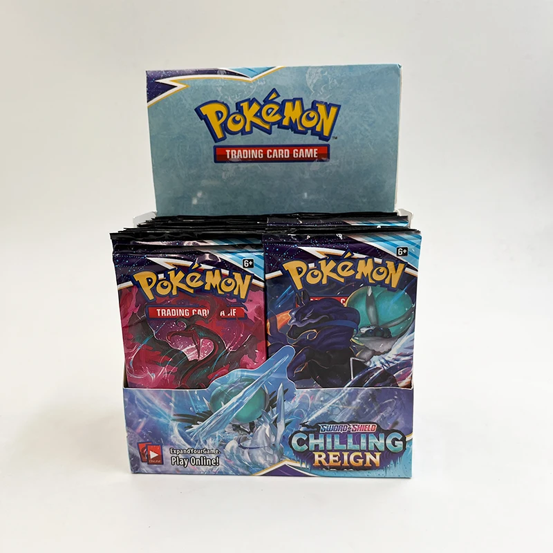 360pcs/Box Pokemon Cards Sword & Shield Sun & Moon Booster Packs Evolution Booster Box Chilling Reign