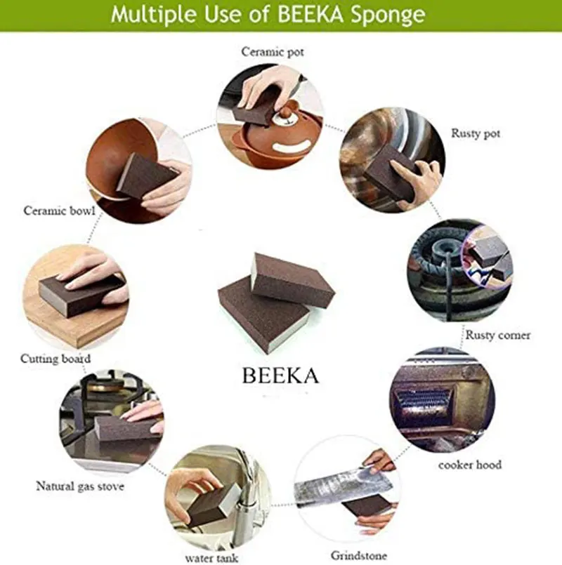 1/2/4Pcs Magic Sponge Eraser Kitchen Cooktop Carborundum Rust Remover Cleaning Brush Dish Pot Descaling Sponge Clean Tools 6