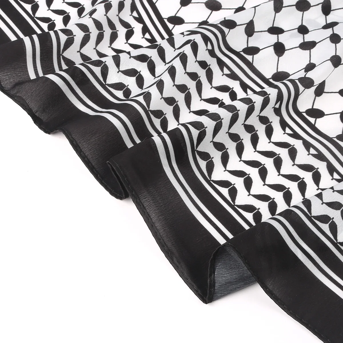 New Fashion 90x90cm Square Scarf Women High Quality Palestine Scarf Keffiyeh Printed Silk Sunscreen Muslim Hijab