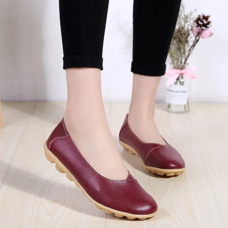 Plus size 11/12 ladies slip on loafers shoes trendy summer female flats white genuine leather shoes women slippers sandals