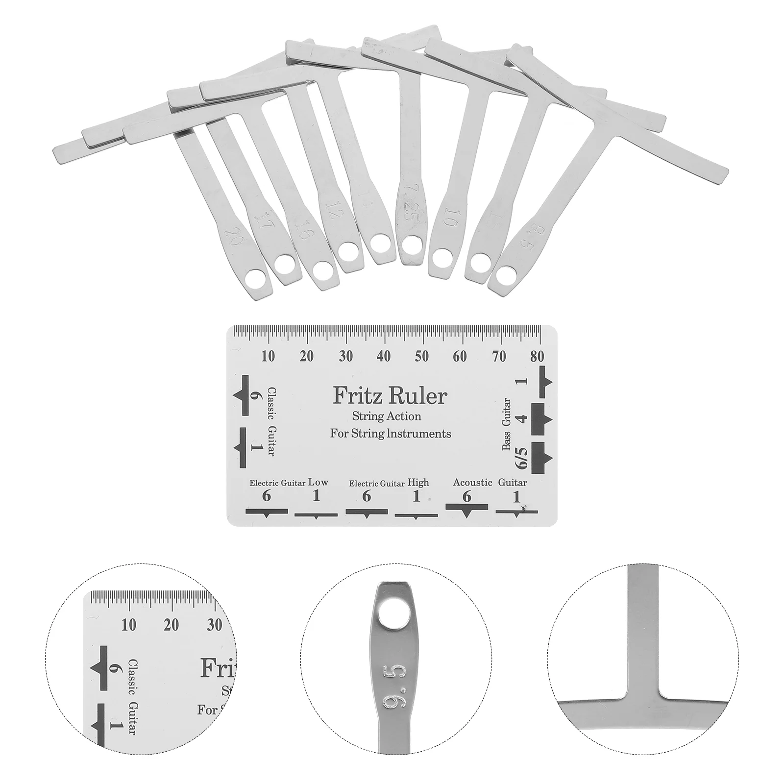 

Guitar Tools Guitars Radius Gauge Understring Measuring for Reapir Bass Setup Accessories Kit Plastic Repair