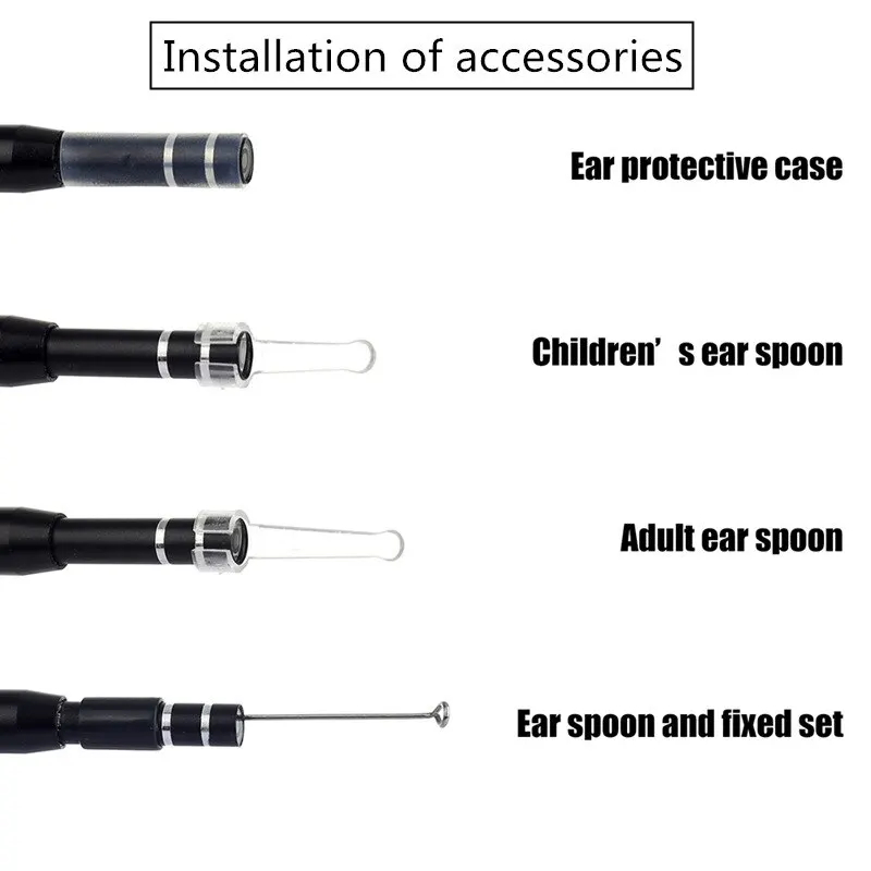 USB HD mini camera electronic ear spoon endoscope cleaner earwax removal cleaning tool intelligent visual ear picking spoon ear pick ear wax cleaner ear cleaner set ear camera ear picking tools set ear wax removal kit