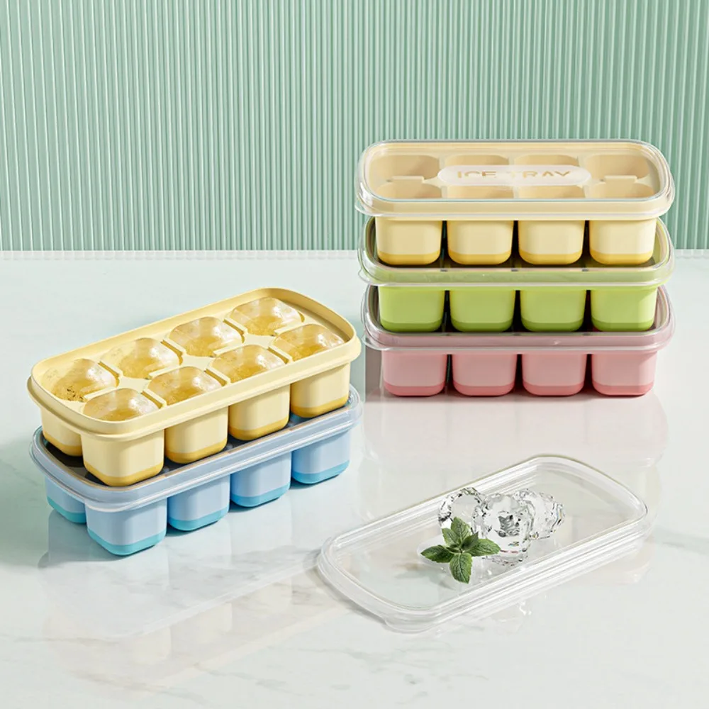 Frozen ice cube artifact ice-making mold household silicone ice tray with lid ice-making box mold cameo cube