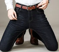 2025 nouveaux hommes d'affaires jean décontracté confortable droit Stretch mode mâle classique Premium bleu noir Denim pantalon 1