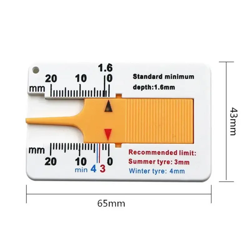 Car Wheel Tire Depth Gauge 0-20mm Tyre Tread Depthometer Depth Indicator Gauge Motorcycle Trailer Van Measure Tool  Depth Gauge 3