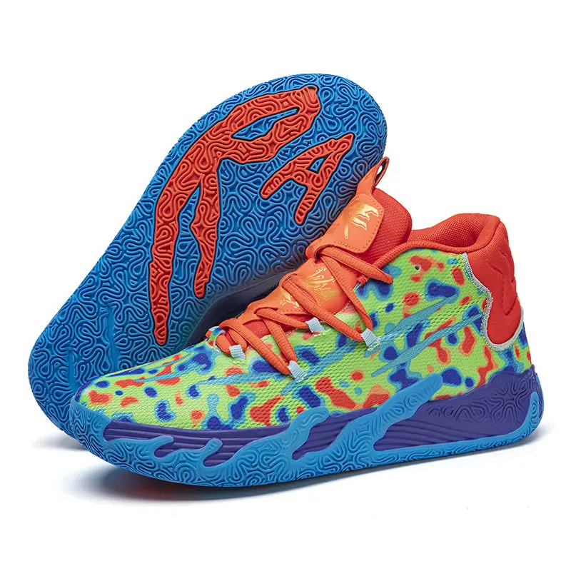 2024 High Quality Mens Basketball Sneakers Wearable Gym Non-slip Training Sports Shoes for Kids Cushion Basketball Shoes Male
