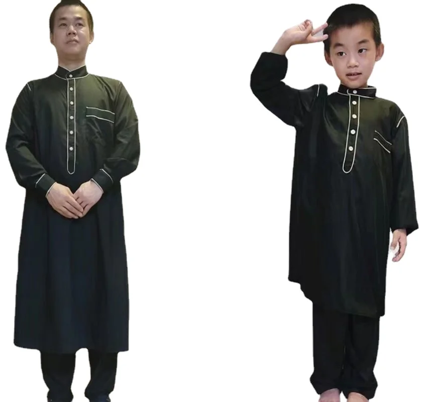 

Jalabiyat Ramadan 2023 Arabic New Muslim Fashion Moroccan Caftan Dubai Saudi Arabia Boys 2 Pieces Set Parent-Child Kaftan Thobe